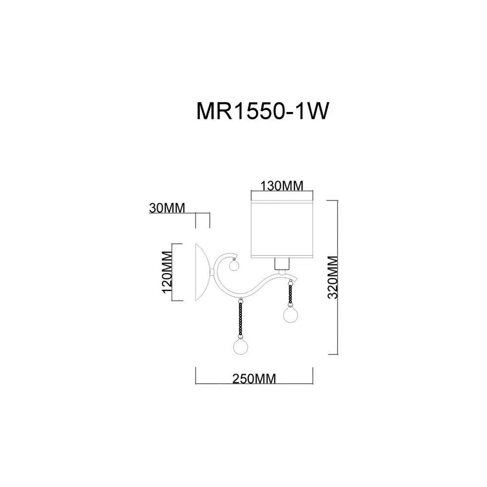 Фото 2 Настенный светильник MYFAR MR1550-1W цвет хром Фото 2 Настенный светильник MYFAR MR1550-1W цвет хром