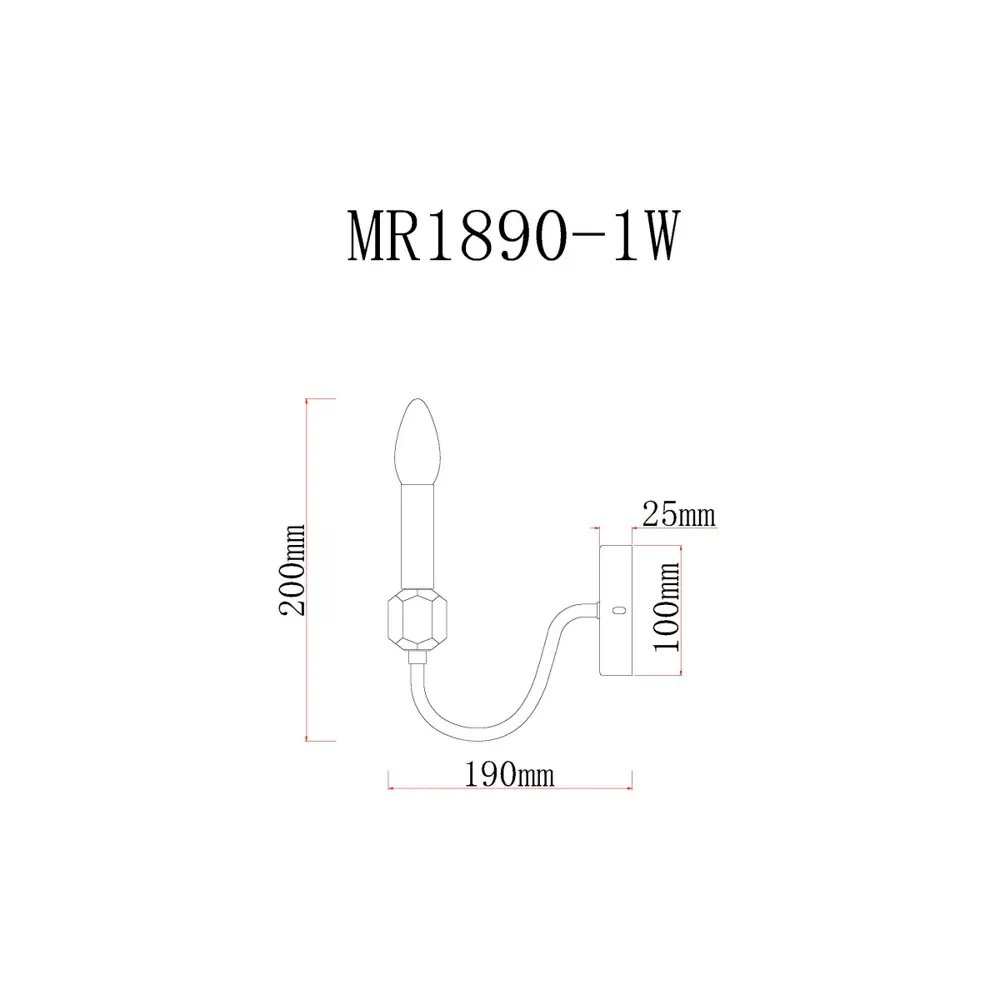 Фото 2 Настенный светильник MYFAR MR1890-1W Lena цвет хром Фото 2 Настенный светильник MYFAR MR1890-1W Lena цвет хром
