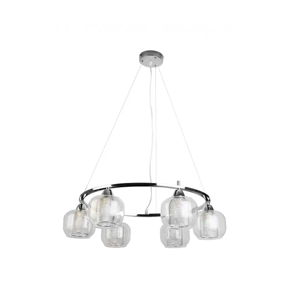 Фото Светильник подвесной TOPLIGHT TL4110D-06CH Diane 6 ламп 12 м² цвет хром Фото Светильник подвесной TOPLIGHT TL4110D-06CH Diane 6 ламп 12 м² цвет хром
