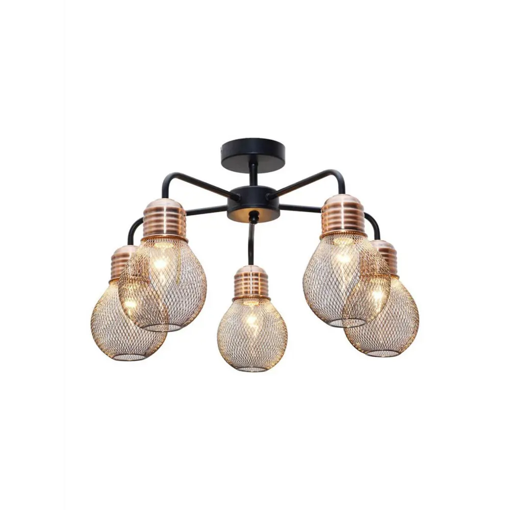 Фото Люстра потолочная TOPLIGHT TL1155-5D Grissell 5 ламп 10 м² цвет черный Фото Люстра потолочная TOPLIGHT TL1155-5D Grissell 5 ламп 10 м² цвет черный