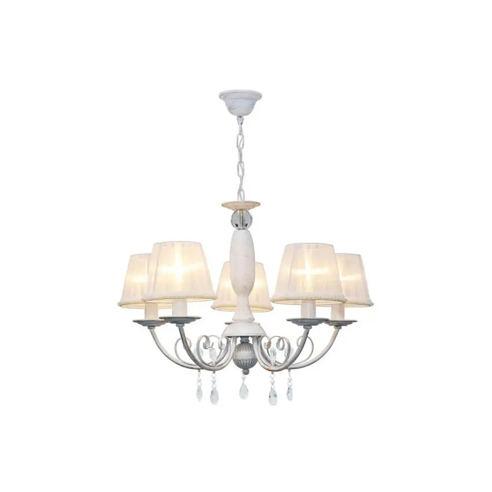 Фото Люстра подвесная TOPLIGHT TL1137-5H Frances 5 ламп 10 м² цвет белый Фото Люстра подвесная TOPLIGHT TL1137-5H Frances 5 ламп 10 м² цвет белый