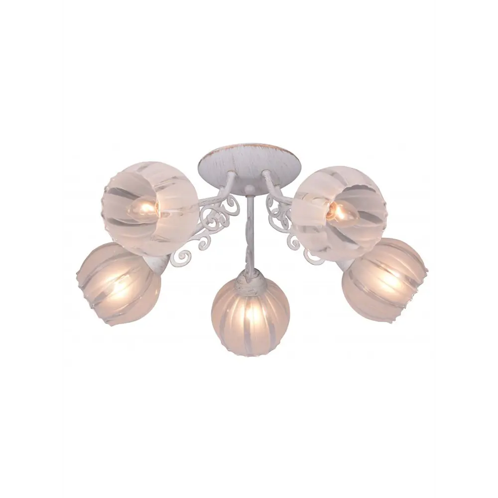 Фото Люстра потолочная TOPLIGHT TL3800X-05WG Megan 5 ламп 10 м² цвет белый Фото Люстра потолочная TOPLIGHT TL3800X-05WG Megan 5 ламп 10 м² цвет белый