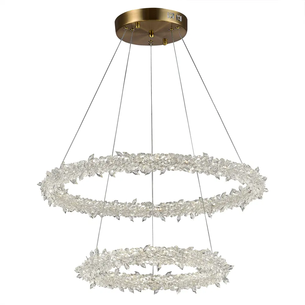 Фото Люстра подвесная светодиодная ST Luce SL6105.203.02 28 м² теплый белый свет цвет золото Фото Люстра подвесная светодиодная ST Luce SL6105.203.02 28 м² теплый белый свет цвет золото