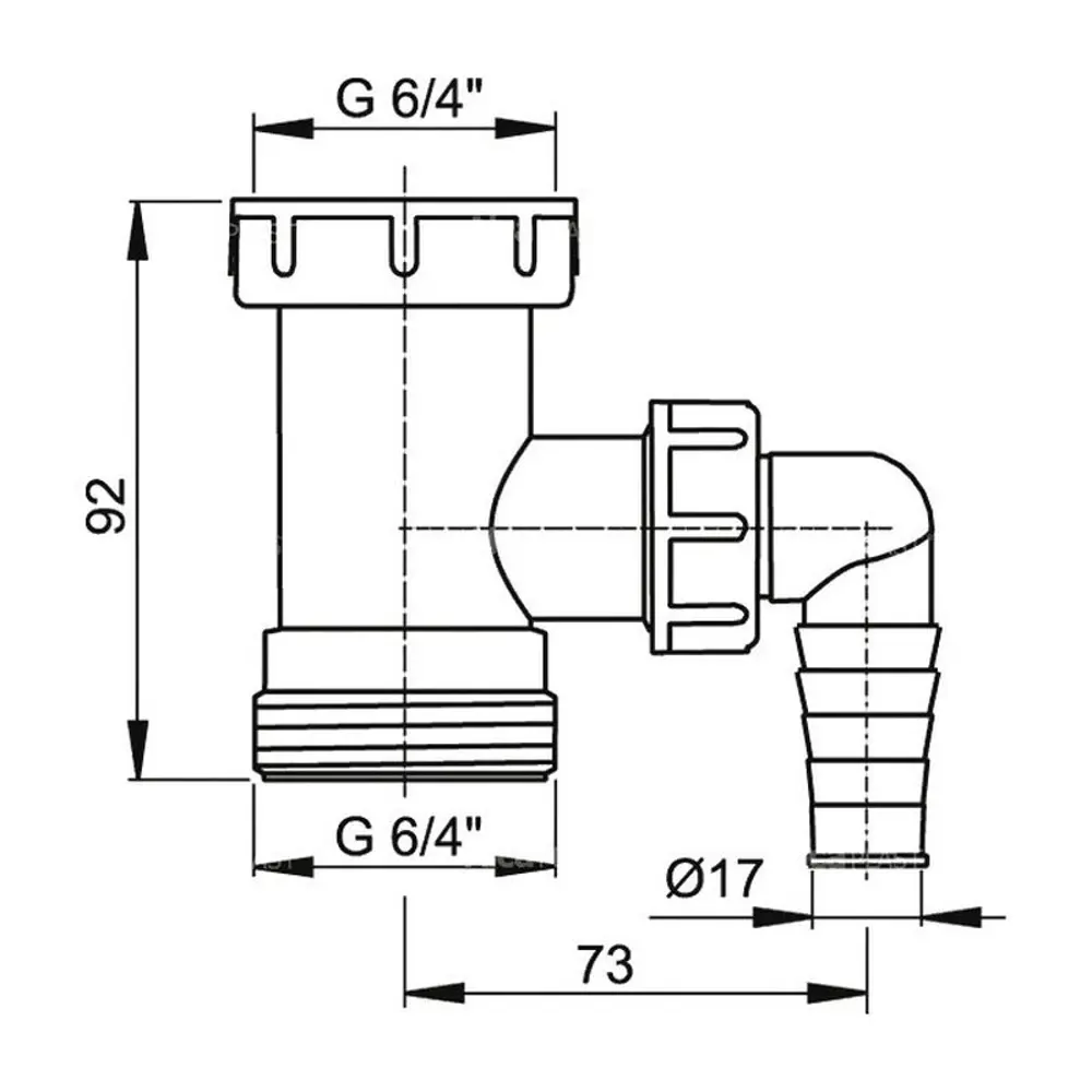 Фото 2 Переходник AlcaPlast 6/4" со штуцером A30 Фото 2 Переходник AlcaPlast 6/4" со штуцером A30