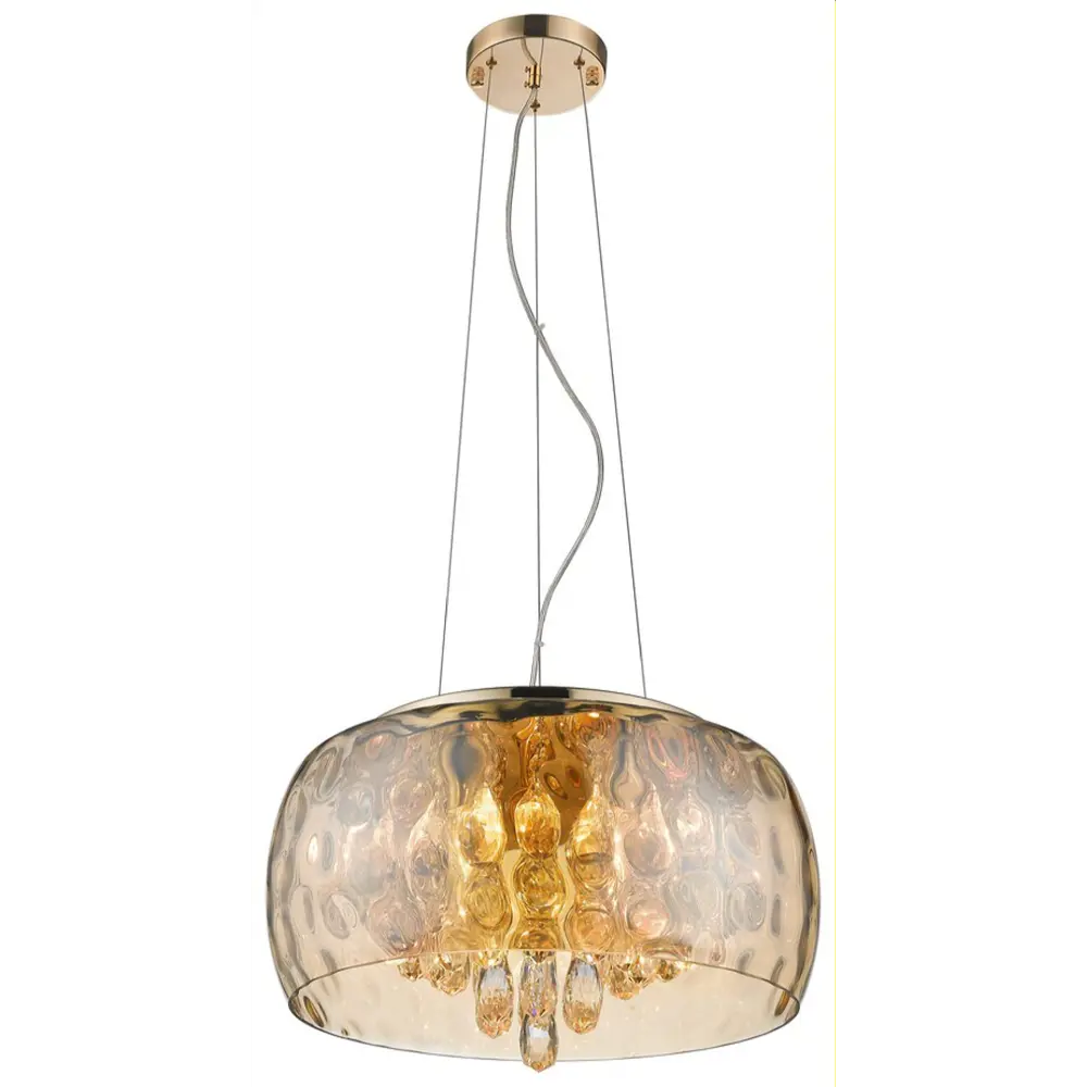 Фото Люстра подвесная светодиодная WERTMARK WE120.09.403 18 м² нейтральный белый свет цвет золотой