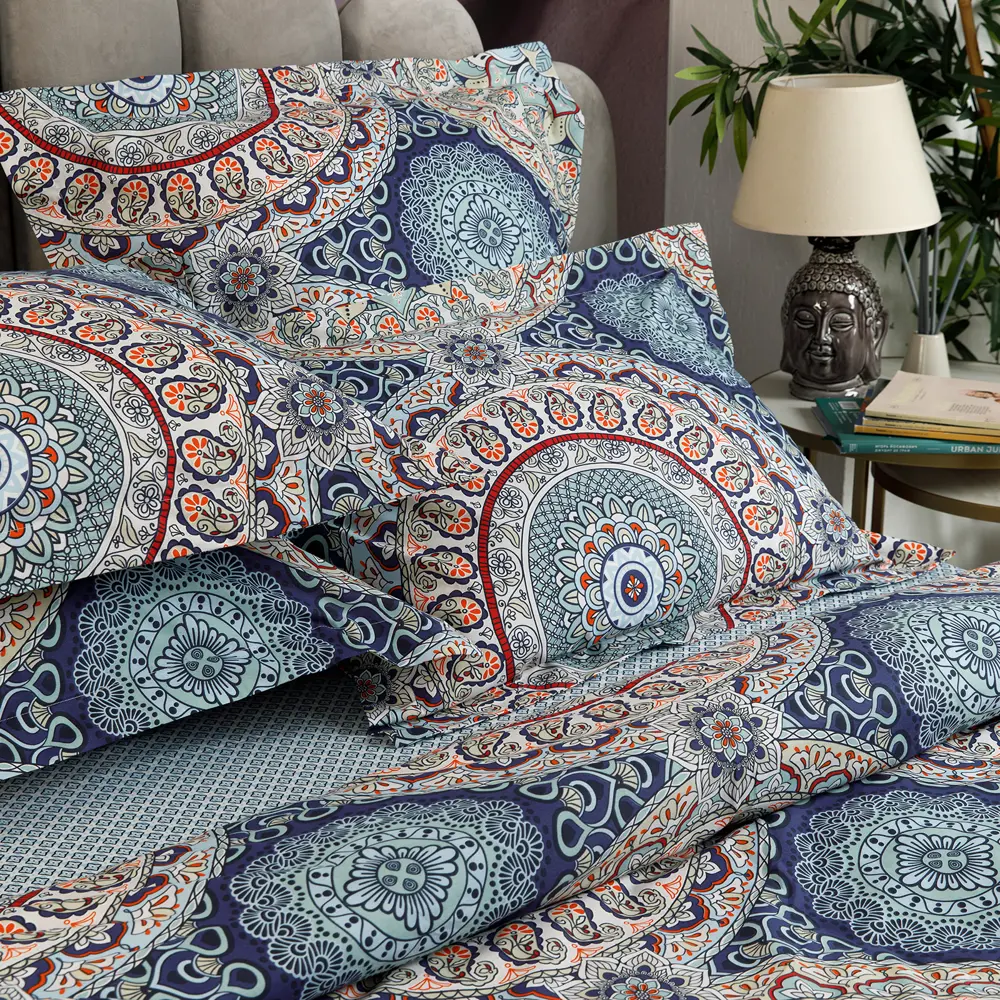 Фото Комплект постельного белья Windslow Arianna двуспальный перкаль 50x70 см, разноцветный