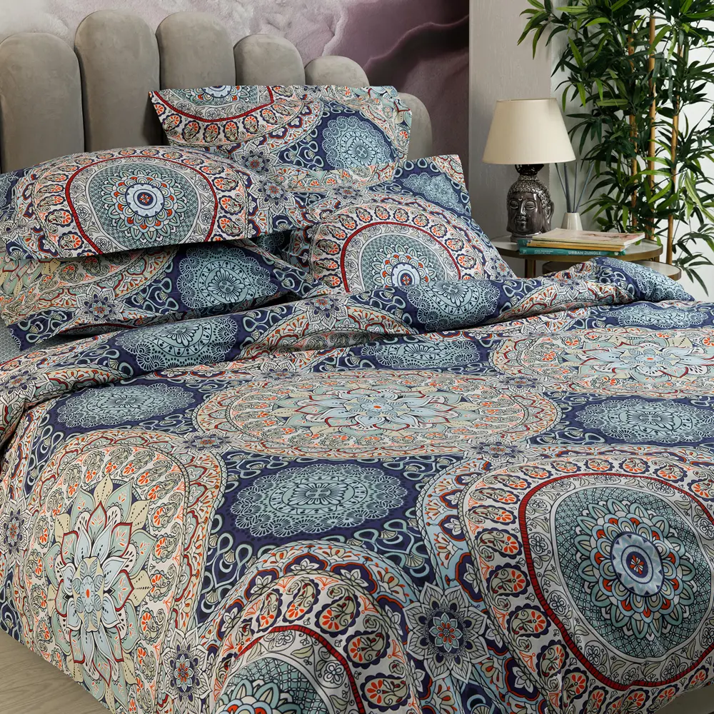 Фото 3 Комплект постельного белья Windslow Arianna двуспальный перкаль 50x70 см, разноцветный