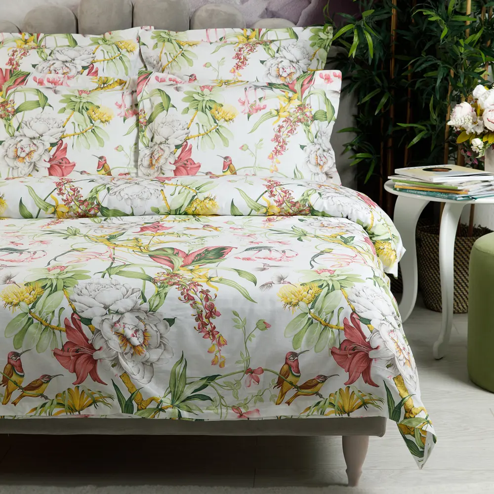 Фото 3 Комплект постельного белья Windslow Гарден бердс двуспальный перкаль 70x70 см, разноцветный