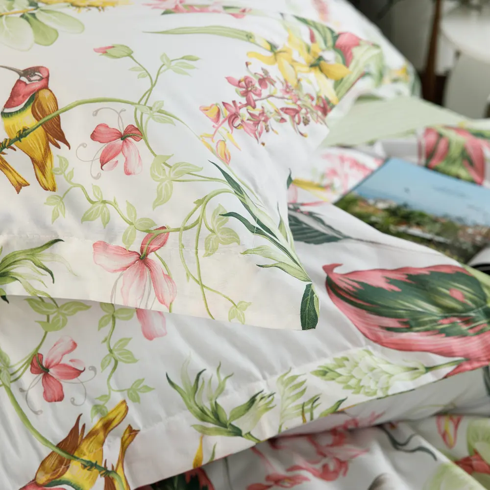 Фото 4 Комплект постельного белья Windslow Гарден бердс двуспальный перкаль 70x70 см, разноцветный