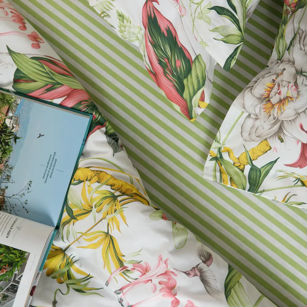 Фото 6 Комплект постельного белья Windslow Гарден бердс двуспальный перкаль 70x70 см, разноцветный