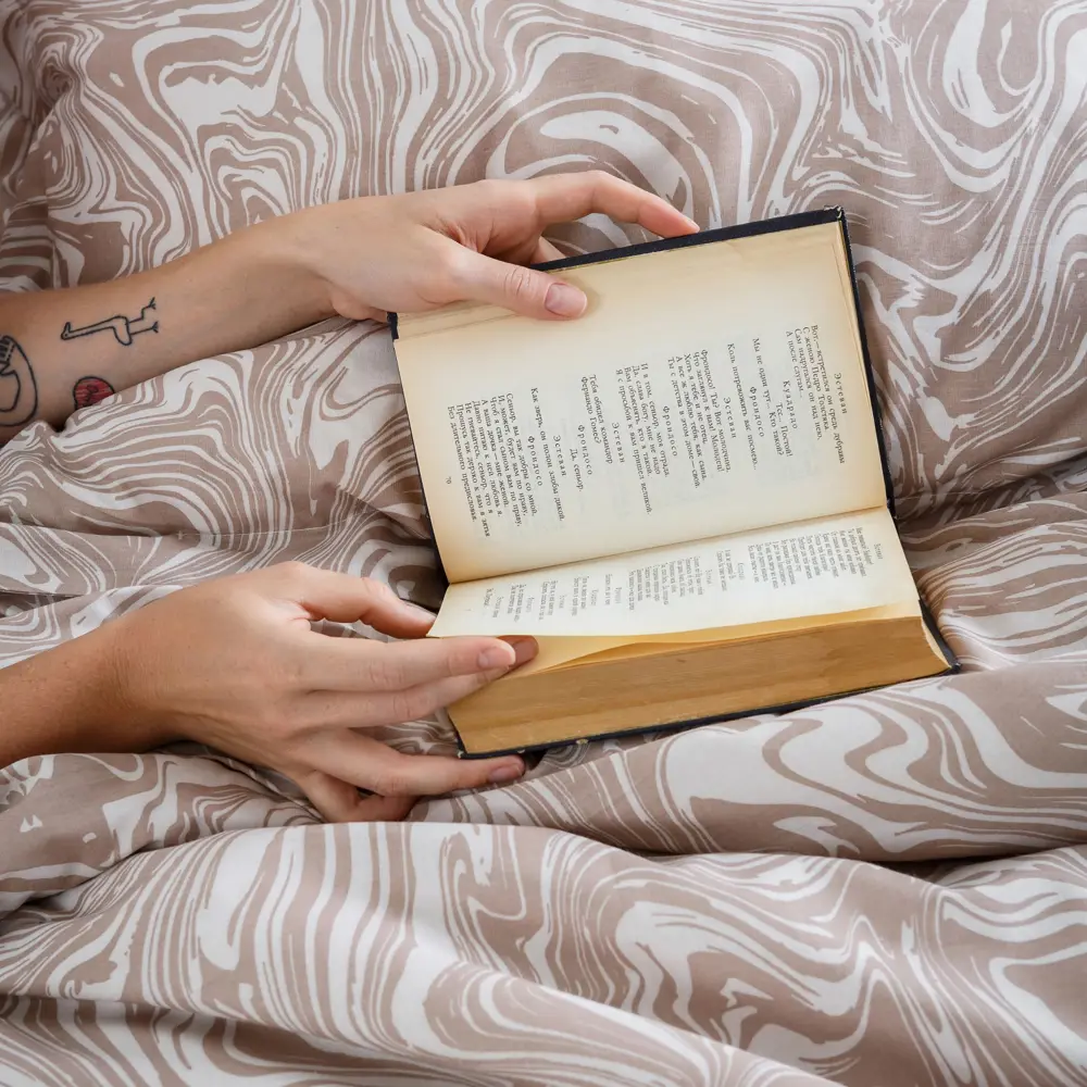 Фото 8 Комплект постельного белья Windslow Марбл двуспальный перкаль 70x70 см, разноцветный