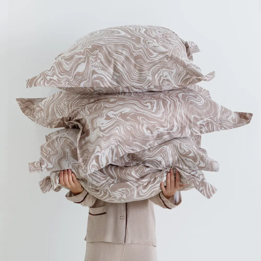 Фото 4 Комплект постельного белья Windslow Марбл двуспальный перкаль 70x70 см, разноцветный