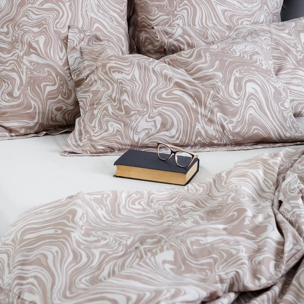 Фото 5 Комплект постельного белья Windslow Марбл двуспальный перкаль 50x70 см, разноцветный