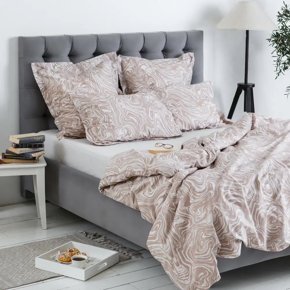 Фото 2 Комплект постельного белья Windslow Марбл двуспальный перкаль 50x70 см, разноцветный