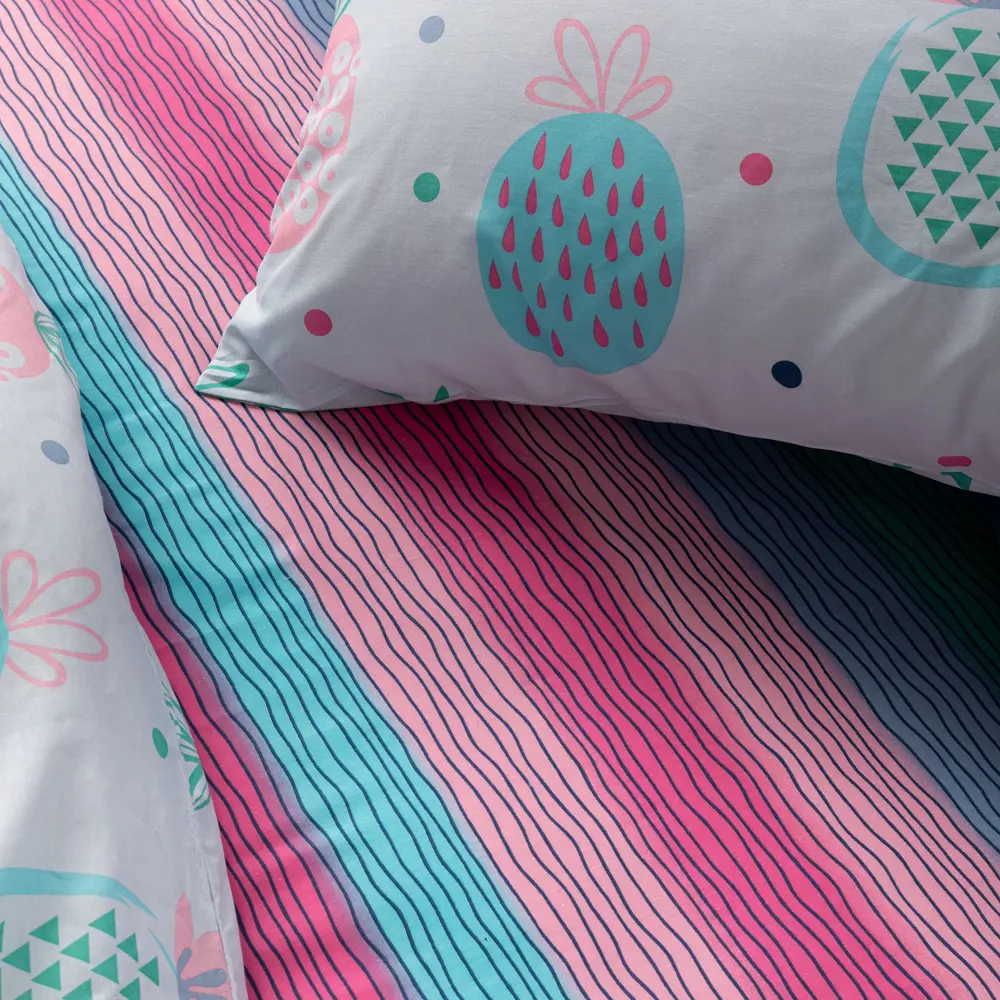 Фото 7 Комплект постельного белья Веселина Pineapple полутораспальный бязь 70x70 см, разноцветный