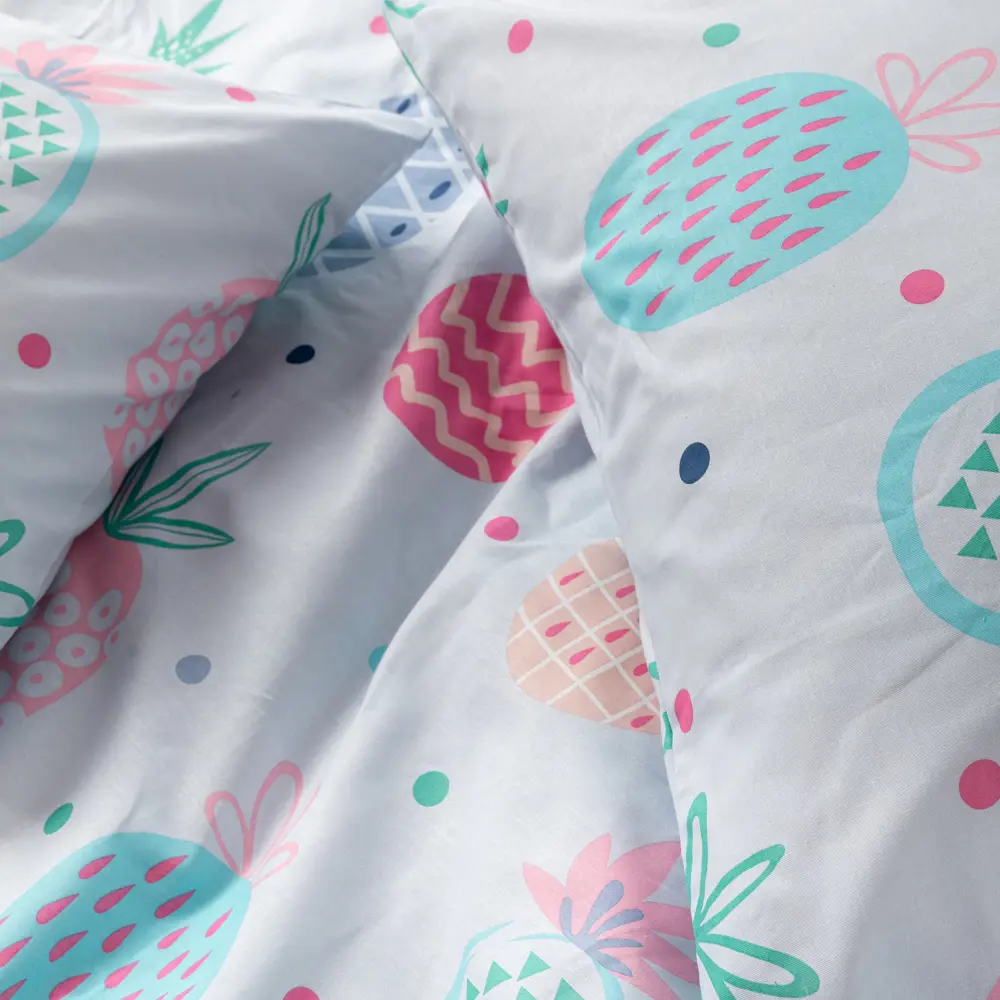 Фото 6 Комплект постельного белья Веселина Pineapple полутораспальный бязь 50x70 см, разноцветный