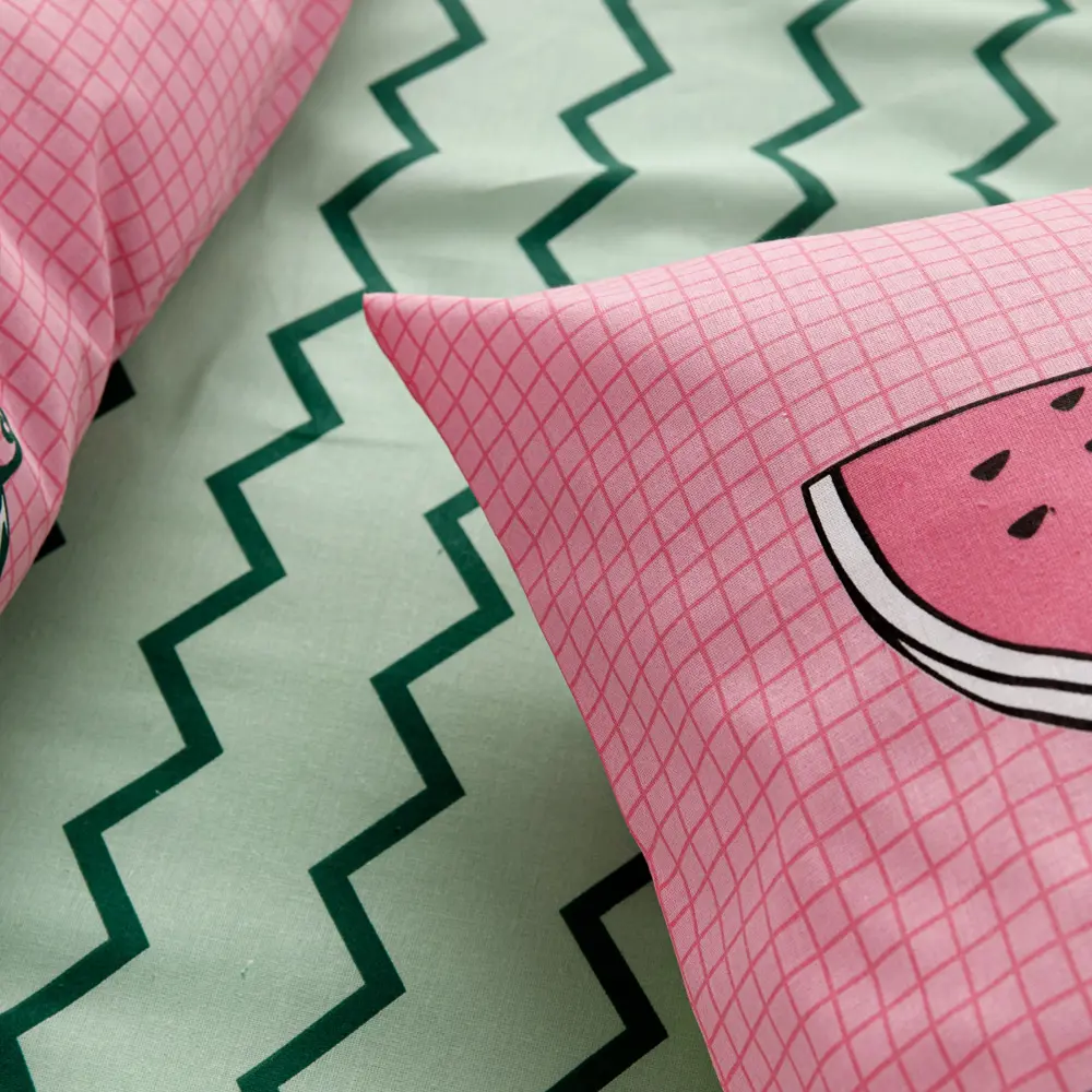 Фото 3 Комплект постельного белья Веселина Арбузы полутораспальный бязь 50x70 см, разноцветный