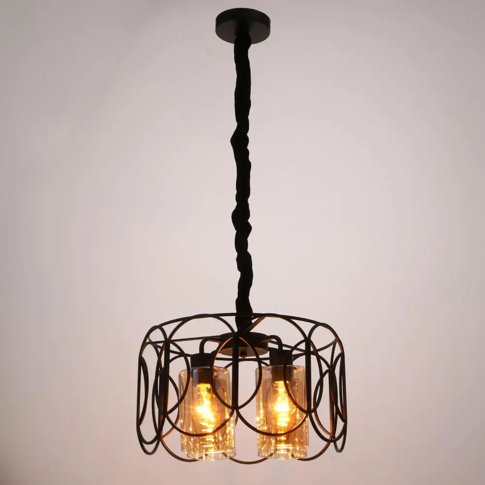 Фото 2 Светильник подвесной BAYERLUX 4964618 4 лампы 8 м² цвет черный Фото 2 Светильник подвесной BAYERLUX 4964618 4 лампы 8 м² цвет черный