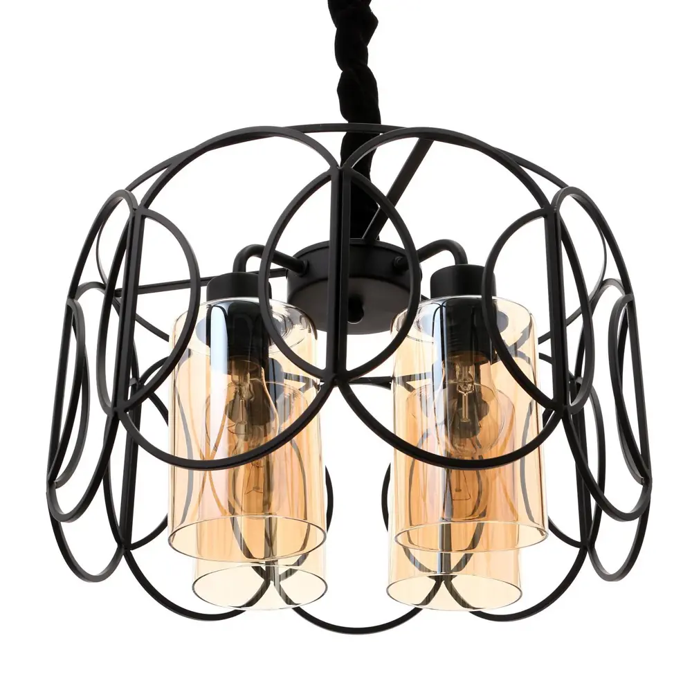 Фото 3 Светильник подвесной BAYERLUX 4964618 4 лампы 8 м² цвет черный Фото 3 Светильник подвесной BAYERLUX 4964618 4 лампы 8 м² цвет черный