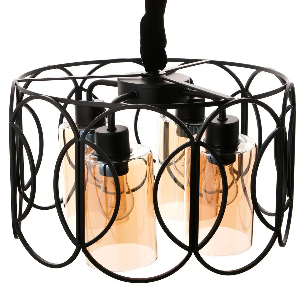 Фото 4 Светильник подвесной BAYERLUX 4964618 4 лампы 8 м² цвет черный Фото 4 Светильник подвесной BAYERLUX 4964618 4 лампы 8 м² цвет черный