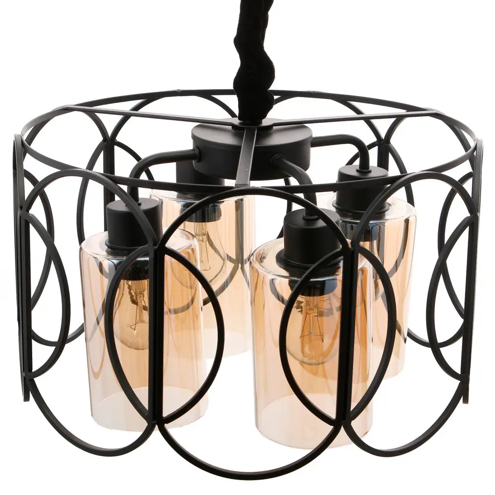 Фото 5 Светильник подвесной BAYERLUX 4964618 4 лампы 8 м² цвет черный Фото 5 Светильник подвесной BAYERLUX 4964618 4 лампы 8 м² цвет черный