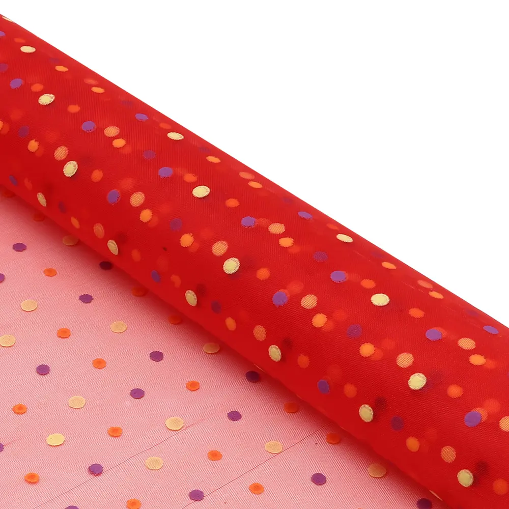 Фото Органза в горошек 50см x 75см +/-2см 100% п/э красный Фото Органза в горошек 50см x 75см +/-2см 100% п/э красный