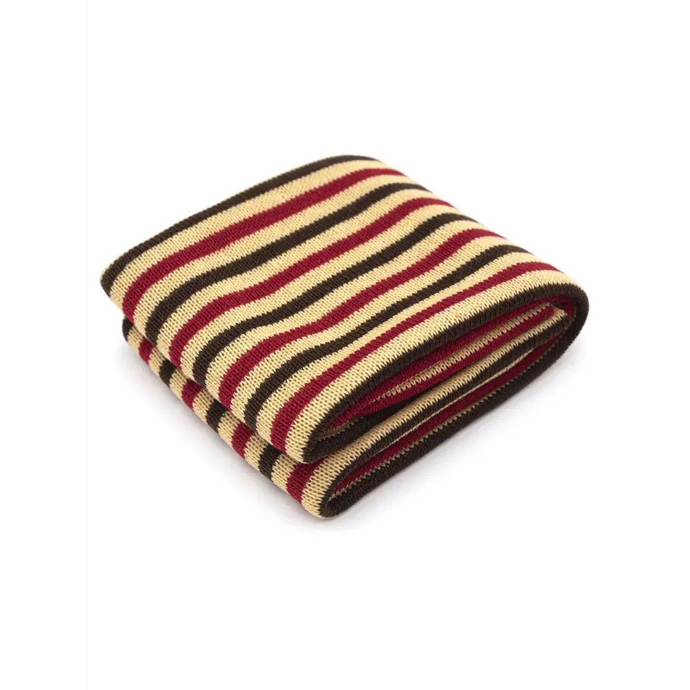 Фото 2 Трикотаж полосатый Astra & Craft 100% полиэстер 50 x 50 см беж/коричневый/бордо