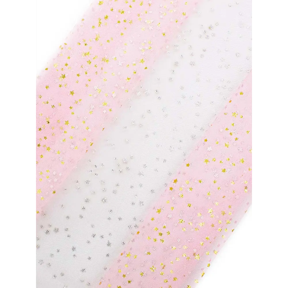 Фото Фатин со звездочками Айрис 50 x 50см розовый
