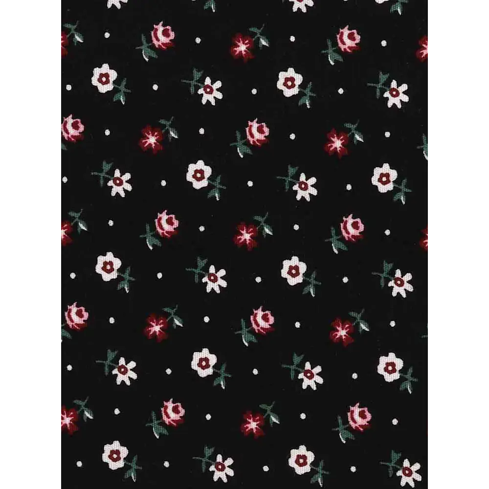Фото Ткань Astra & Craft 100% хлопок в мелкий цветочек 50 x 50 см черный