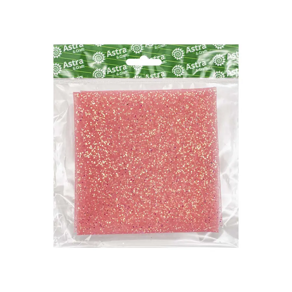 Фото 2 Фатин с блестками Айрис 50 x 50см розовый