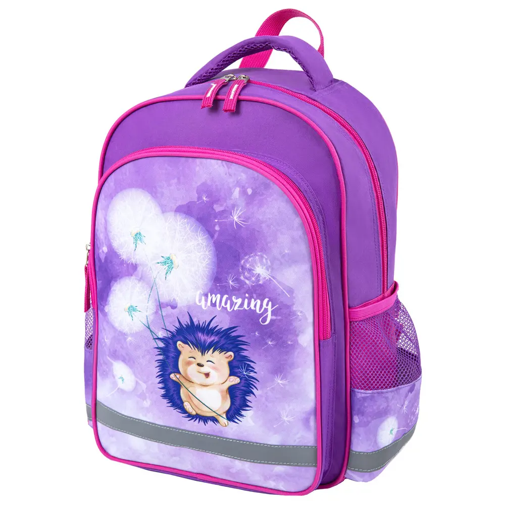 Фото Рюкзак Пифагор Hedgehog 28x38x14 см полиэстер цвет фиолетовый Фото Рюкзак Пифагор Hedgehog 28x38x14 см полиэстер цвет фиолетовый