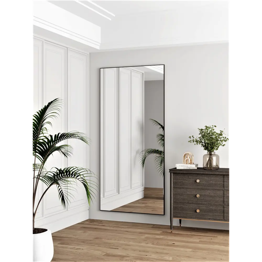 Фото 4 Зеркало в полный рост Toda Alma Dark wood 90x230 см в алюминиевой раме текстура Дуб венге темный Фото 4 Зеркало в полный рост Toda Alma Dark wood 90x230 см в алюминиевой раме текстура Дуб венге темный