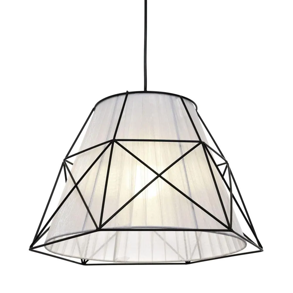 Фото 2 Светильник подвесной LUMINA DECO LDP 8002 BK+WT Boneti 1 лампа цвет белый Фото 2 Светильник подвесной LUMINA DECO LDP 8002 BK+WT Boneti 1 лампа цвет белый