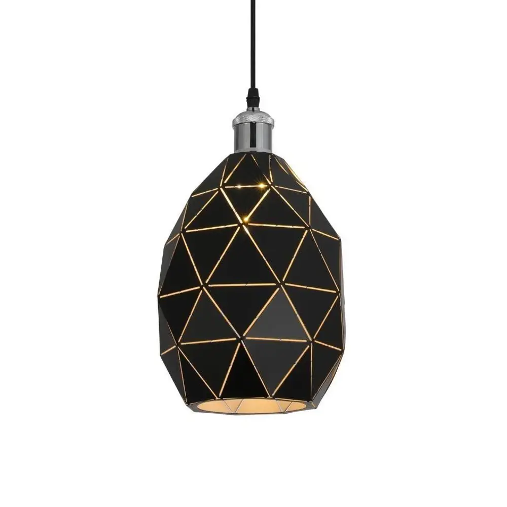Фото 2 Светильник подвесной LUMINA DECO LDP 8038-220 BK+CHR Pestico 1 лампа цвет черный Фото 2 Светильник подвесной LUMINA DECO LDP 8038-220 BK+CHR Pestico 1 лампа цвет черный