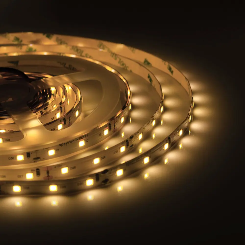 Фото Светодиодная лента Apeyron electrics 7328399 SMD 3528 60 диод/м 12 В IP20 2 м теплый белый свет Фото Светодиодная лента Apeyron electrics 7328399 SMD 3528 60 диод/м 12 В IP20 2 м теплый белый свет