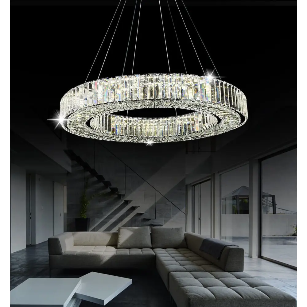 Фото Люстра подвесная светодиодная LUMINA DECO DDP 6979 Pecatti 60 м² нейтральный белый свет цвет хром Фото Люстра подвесная светодиодная LUMINA DECO DDP 6979 Pecatti 60 м² нейтральный белый свет цвет хром