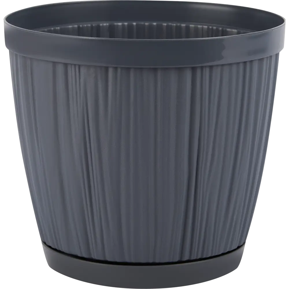 Фото Горшок цветочный Ingreen Barcelona ø15.5 h14 см v1.8 л пластик темно-серый