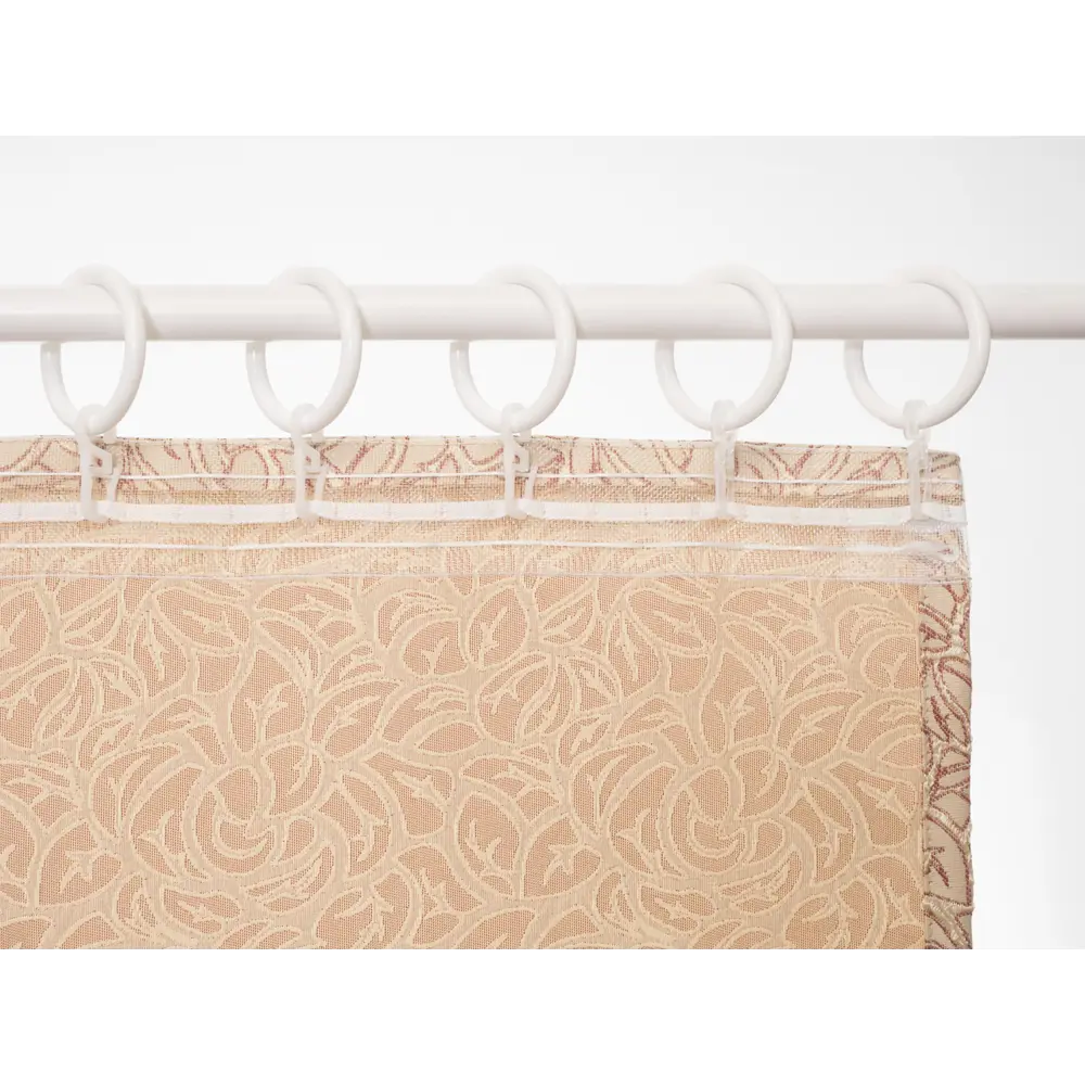 Фото 8 Штора на шторной ленте Узор 170x270 см цвет бежево-золотой Фото 8 Штора на шторной ленте Узор 170x270 см цвет бежево-золотой