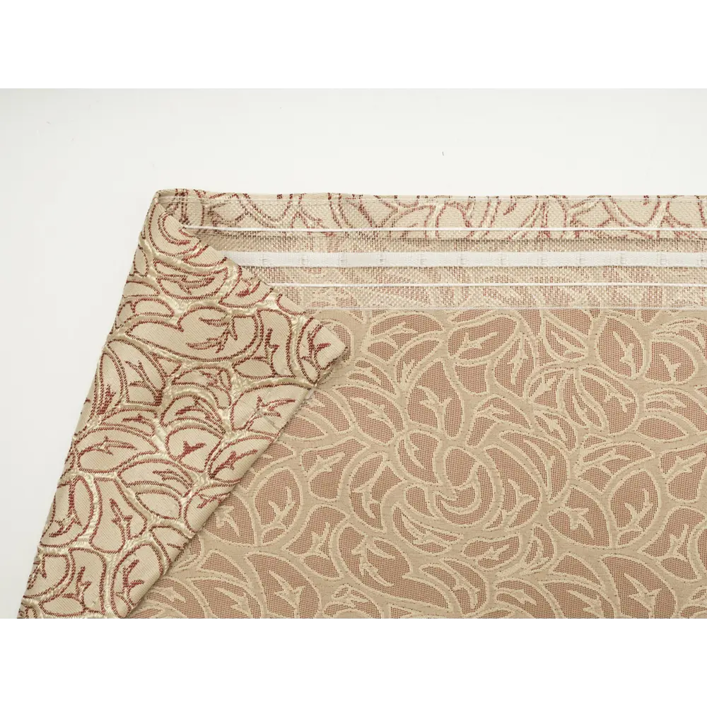 Фото 5 Штора на шторной ленте Узор 170x270 см цвет бежево-золотой Фото 5 Штора на шторной ленте Узор 170x270 см цвет бежево-золотой