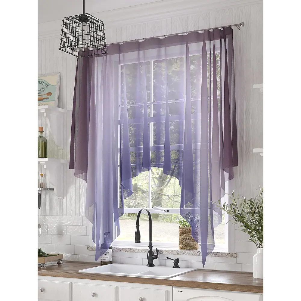 Фото Тюль Comfy Way TD-534134 на шторной ленте, 145x200 см, цвет фиолетовый Фото Тюль Comfy Way TD-534134 на шторной ленте, 145x200 см, цвет фиолетовый