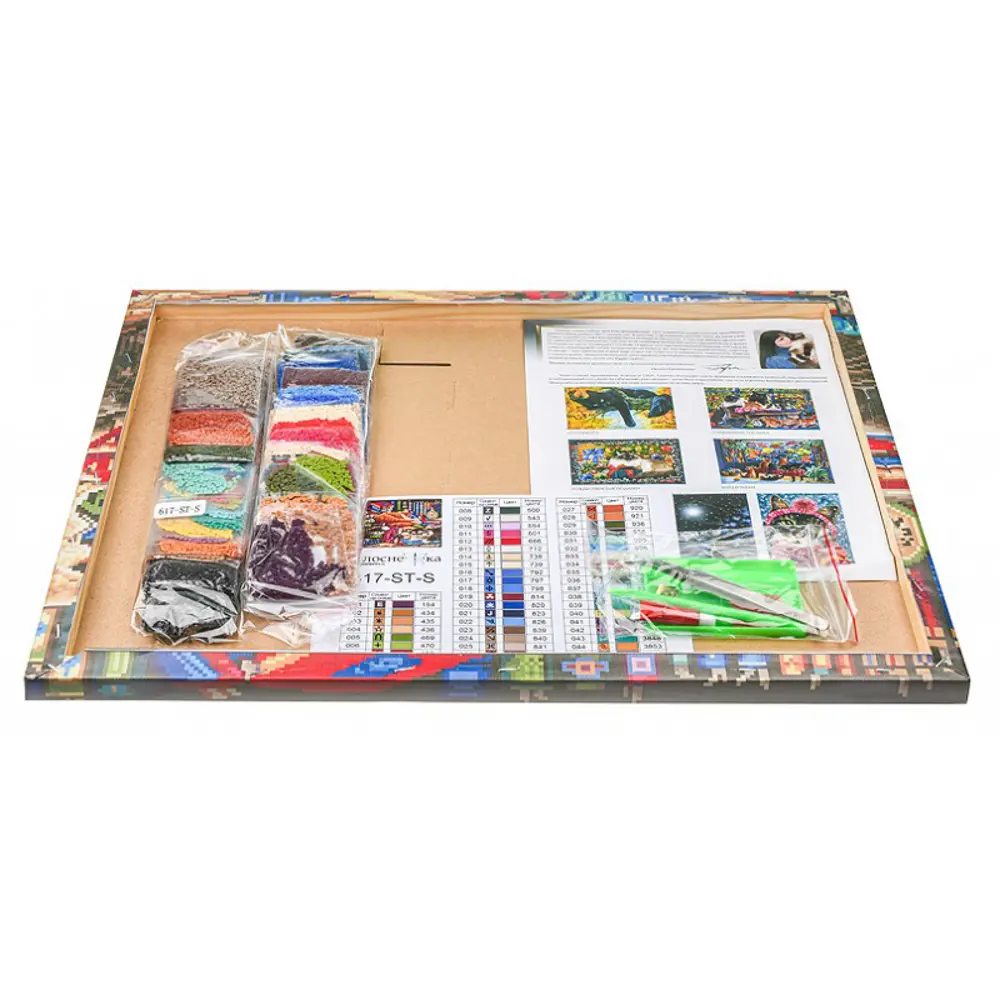 Фото 3 Алмазная мозаика на подрамнике Белоснежка Библиотека кошек 617-ST-S, 40x50 см