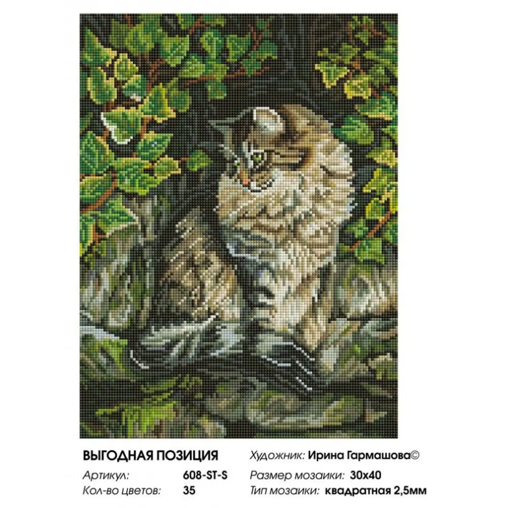 Фото 2 Алмазная мозаика на подрамнике Белоснежка Выгодная позиция 608-ST-S, 30x40 см