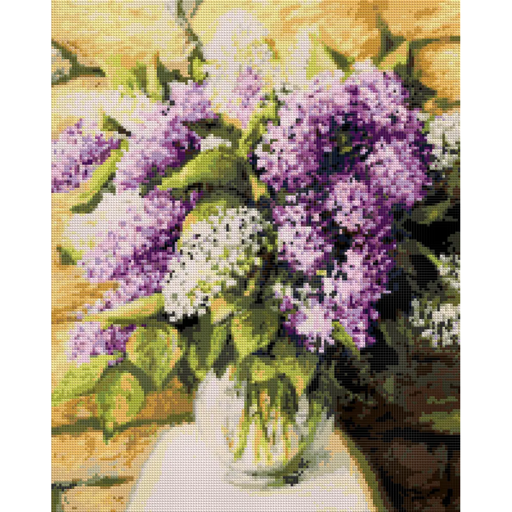 Фото 2 Алмазная мозаика ArtXobby "Сирень у стены", 40x50 см, квадратные стразы, полная выкладка Фото 2 Алмазная мозаика ArtXobby "Сирень у стены", 40x50 см, квадратные стразы, полная выкладка