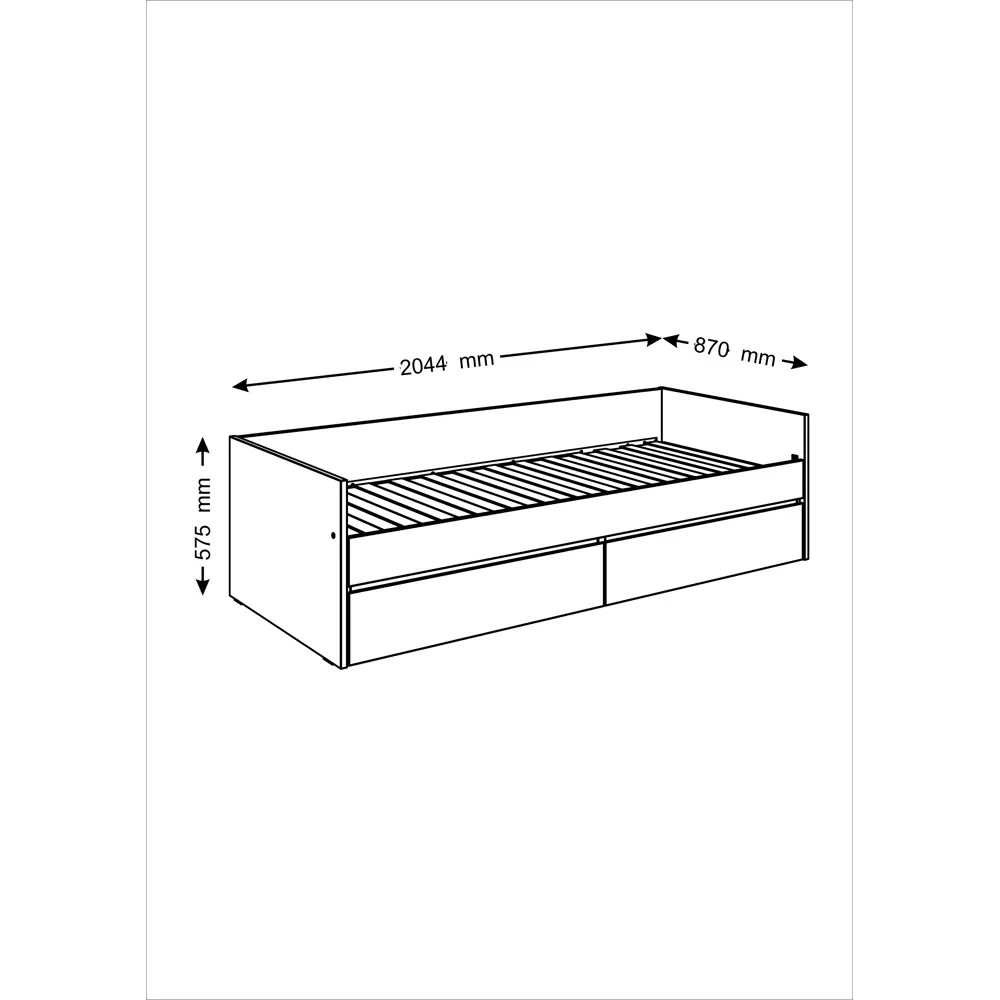 Фото 6 Кровать раздвижная Гуд Лакк Кастор 87x57.5x204.4 см цвет белый Фото 6 Кровать раздвижная Гуд Лакк Кастор 87x57.5x204.4 см цвет белый