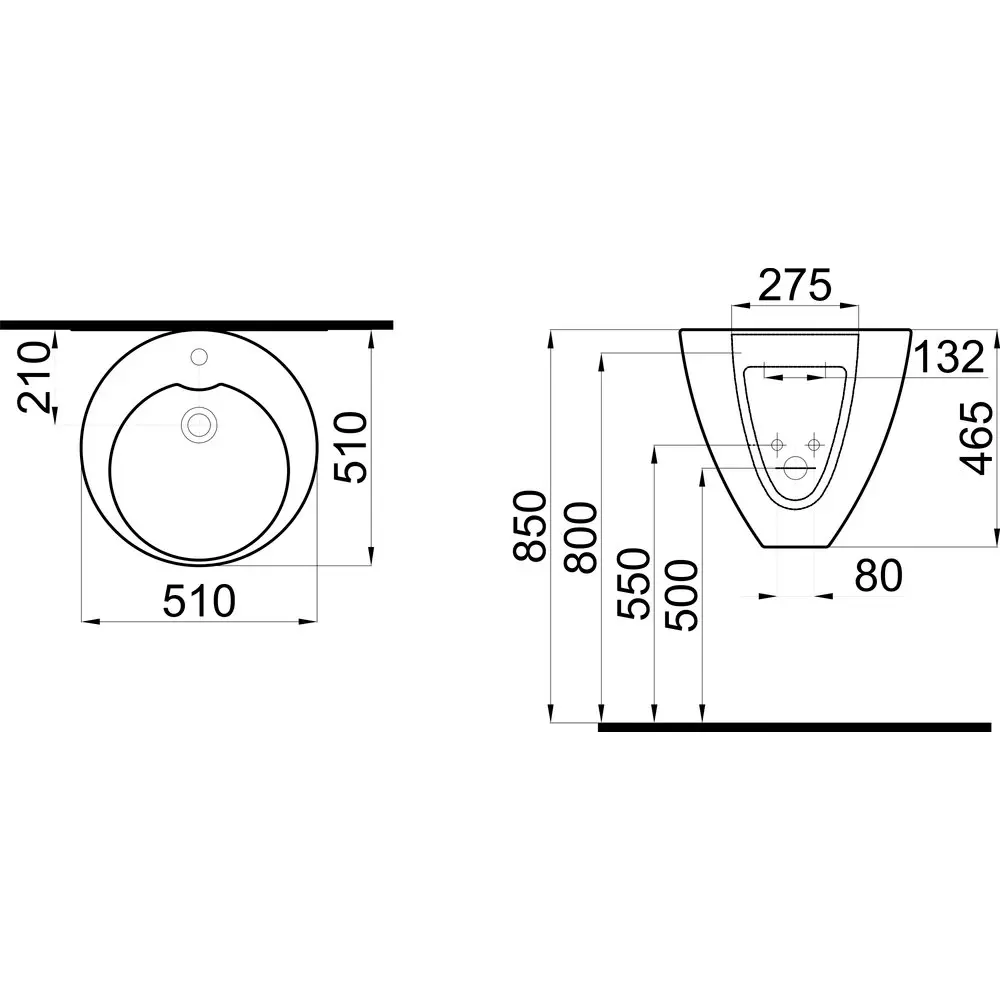 Фото 5 Раковина подвесная Stworki ноттвиль моноблок Ноттвиль 51 51см цвет белый
