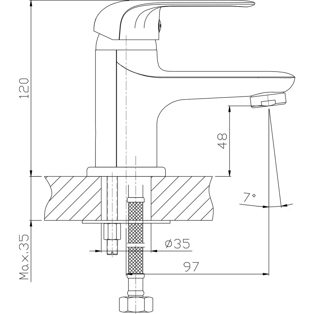 Фото 6 Смеситель для раковины Diwo Тула TU-01cr 568289 однорычажный цвет хром Фото 6 Смеситель для раковины Diwo Тула TU-01cr 568289 однорычажный цвет хром