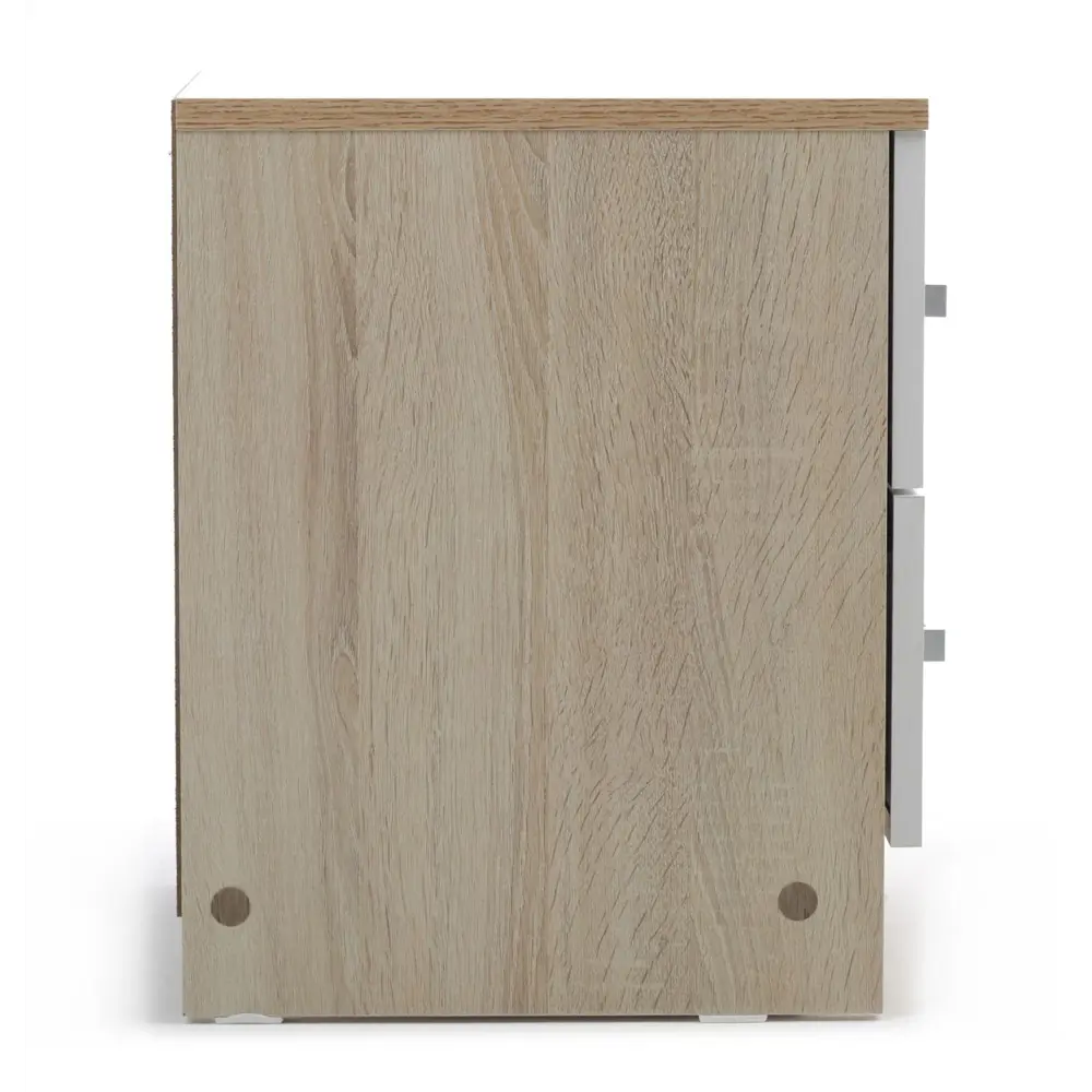 Фото 5 Тумба прикроватная Бланка 40x46.4x37.5 см ЛДСП 2 ящика белый/дуб сонома