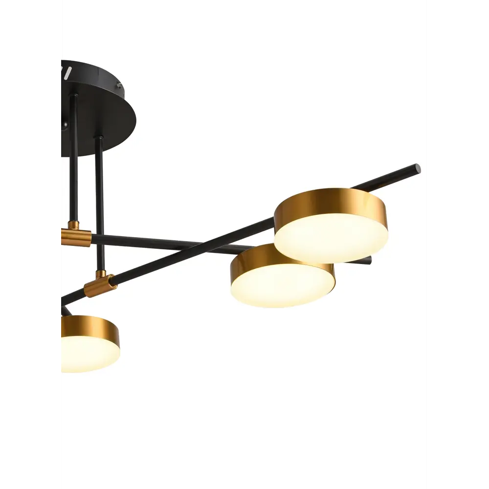 Фото Люстра потолочная светодиодная NATALI KOVALTSEVA LED LAMPS 81101/6C GOLD BLACK 15 м² цвет черный Фото Люстра потолочная светодиодная NATALI KOVALTSEVA LED LAMPS 81101/6C GOLD BLACK 15 м² цвет черный