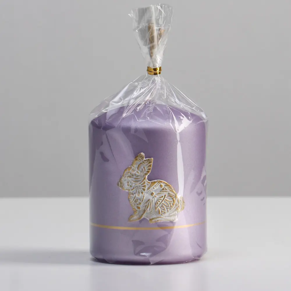 Фото 2 Свеча-цилиндр Trend Decor Candle "Золотой кролик" 7x9 см сиреневый Фото 2 Свеча-цилиндр Trend Decor Candle "Золотой кролик" 7x9 см сиреневый