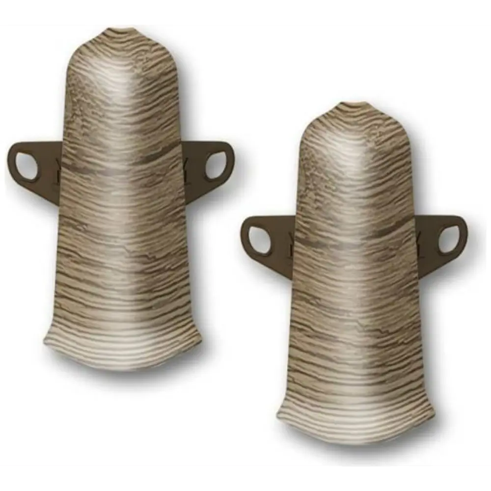 Фото Угол наружный (внешний) с крепежом для плинтуса Деконика 211 Дуб рустик 55 мм 10 шт